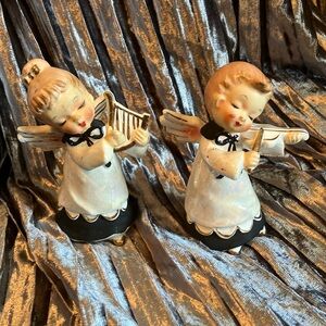 Ucagco Angel Figurines with Harp and Violin